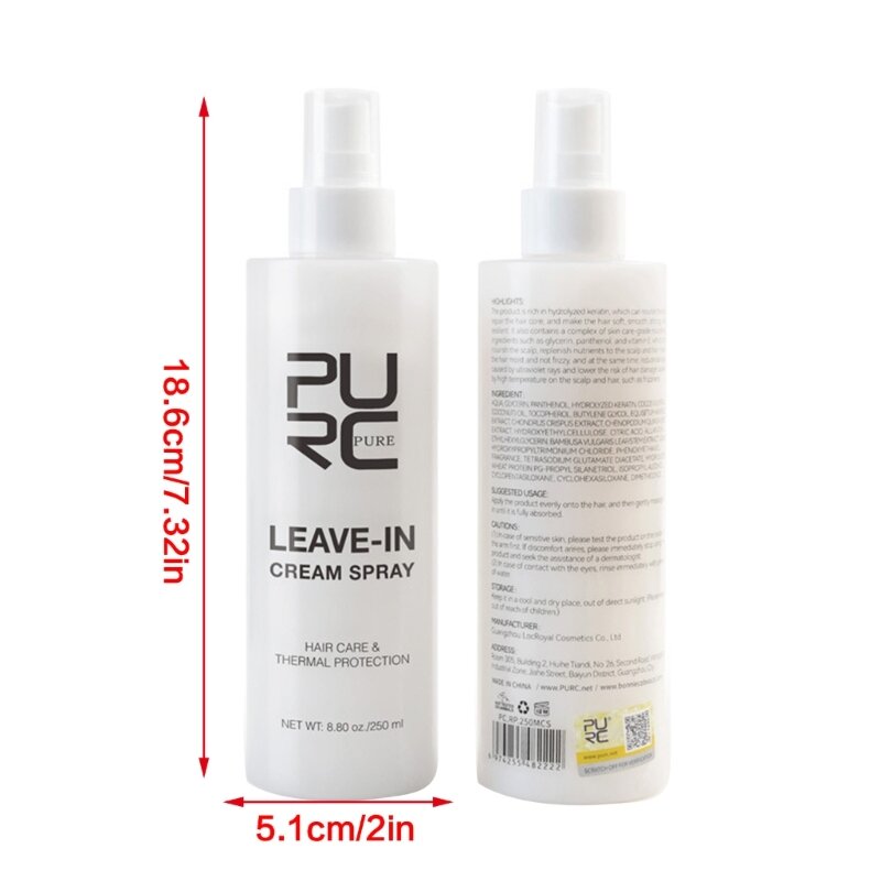 Conditionneur sans rinçage Spray Anti-frisottis Essence de cheveux pour des parfums de soins capillaires lisses Essence pour la