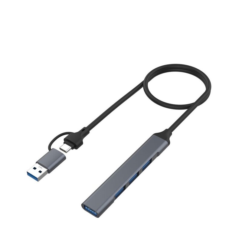 ฮับ USB 3.0 Type-C แท่นวางมือถือ7พอร์ต4พอร์ตสองในหนึ่งแท่นวางมือถือฮับคอมพิวเตอร์อะลูมินัมอัลลอย PVC หลายพอร์ต