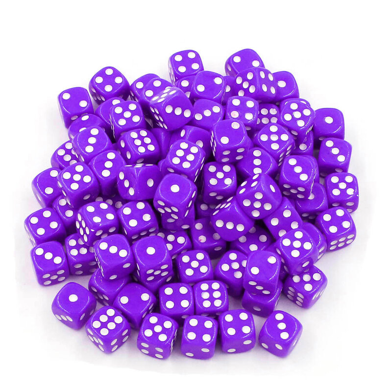 100 buah/pak 14mm Aksesori dadu permainan akrilik #14 kubus sudut bulat dadu minum Dot warna-warni