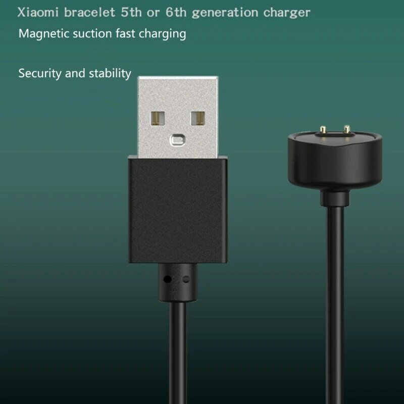 Cable cargador USB para Xiaomi Mi Band 5, 6 y 7, adaptador de carga magnética, 45cm, NFC, pulsera de reloj inteligente