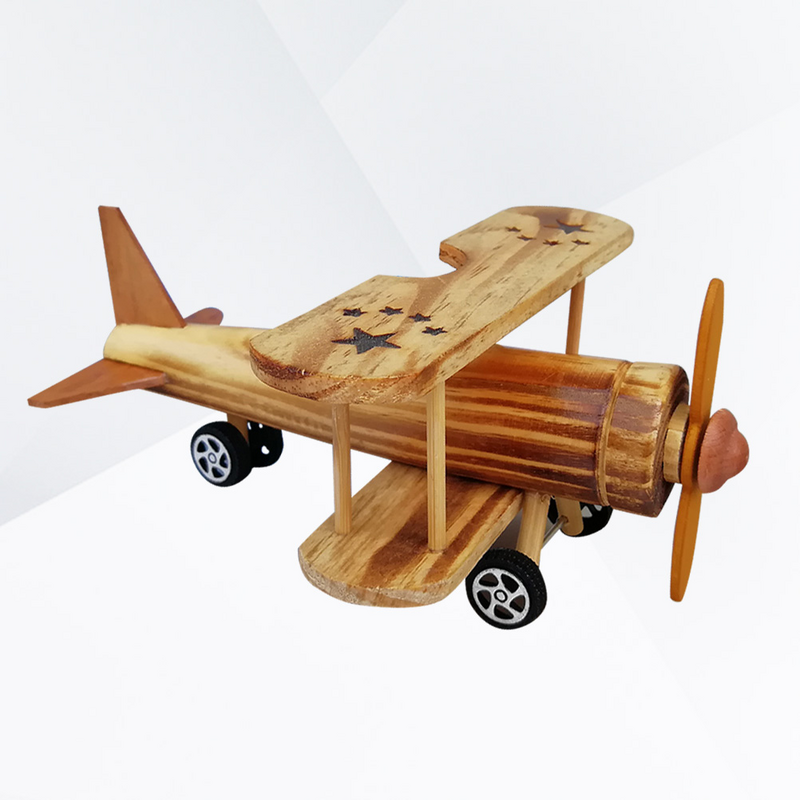Decoración de sala de estar, artesanía de avión de madera, decoración de combate para adorno de escritorio, bambú