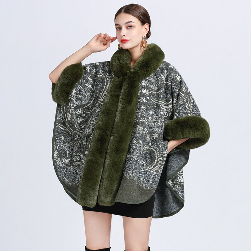 Новая зимняя шаль с капюшоном, шерстяное пальто большого размера, кардиган для женщин