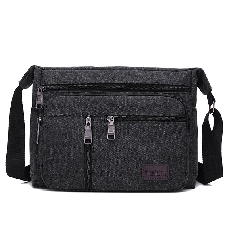 Outdoor Casual Retro Business Bag High Capacity Canvas Bag Simple Version Shoulder Bag Diagonal Package Bag For Men Men'S Big