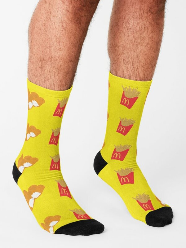 Designer algodão meias para homens e mulheres, Nugz n Fries, tênis meias