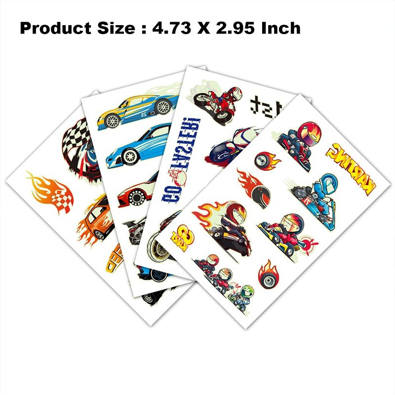 12 Sheets Race Car Temporary Tattoos Racecar Tattoos Race Cars Stickers Two Fast Race Car Party Favors Hot Wheels Birthday Decor
