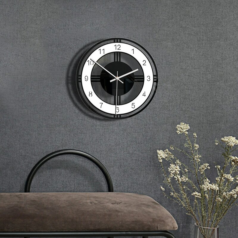 Grande horloge murale silencieuse en acrylique, horloge à quartz à piles, décoration d'intérieur, montre de cuisine, design moderne