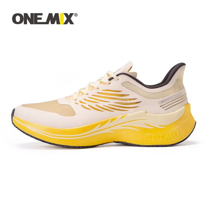 ONEMIX Sepatu Lari Asli Sneakers Kebugaran Jaring Sejuk Maraton Ringan Sepatu Olahraga Luar Ruangan Musim Panas Antiselip