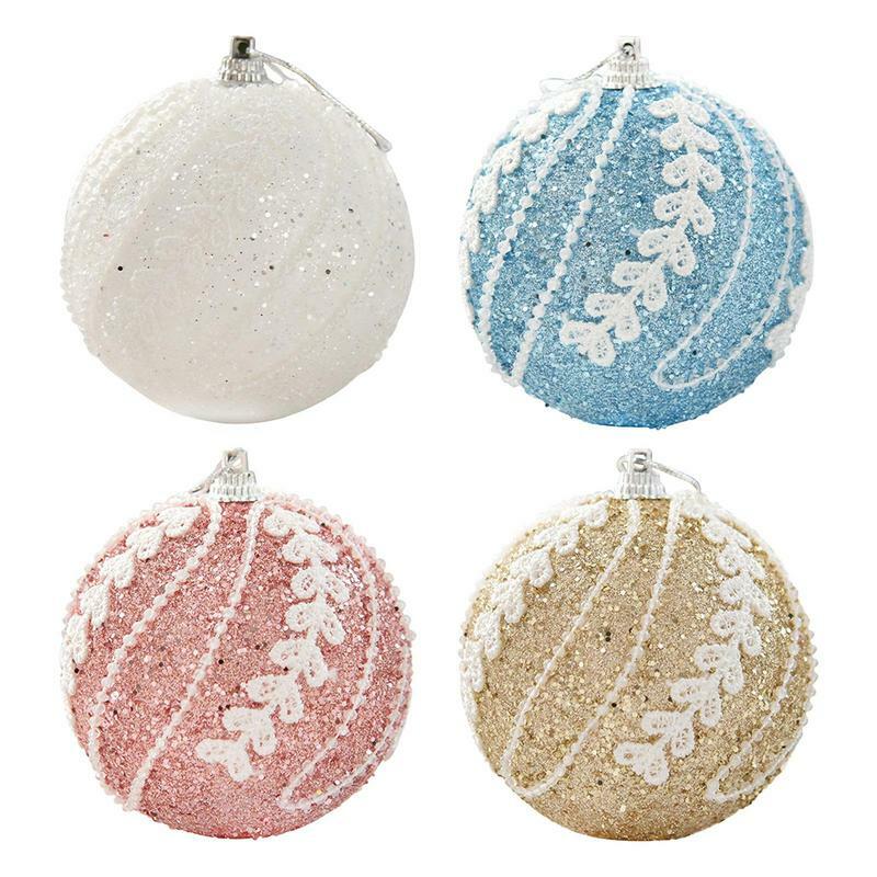 Glitter Christmas Ball Ornament 8cm Colorful Christmas Ball Decor Festival & Party Supplies for Christmas Tree  Photography Prop