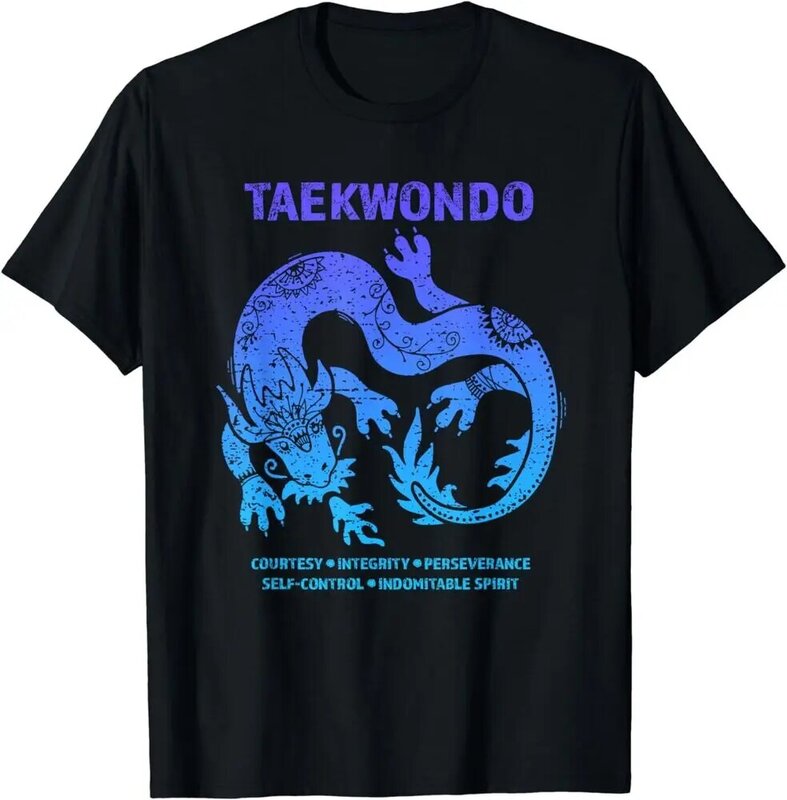 เสื้อยืดลายศิลปะการต่อสู้ Tae Kwon Do Dragon เสื้อยืดแขนสั้นสำหรับผู้ชายผู้หญิงเสื้อยืด Y2K เสื้อสินค้ามาใหม่แบบยูนิเซ็กส์ฤดูร้อน
