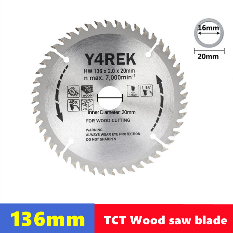 TCT 136mm woodworking circular saw blade with 48 teeth, hard alloy saw blade used for cutting wood