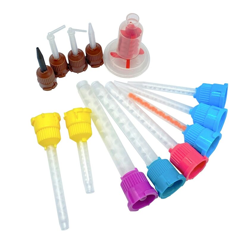 50 Stks/partij Tandheelkundige Mengtips Impression Materialen Lab Prothese Laboratorium Kleur Buizen Wegwerp Silicone Rubber