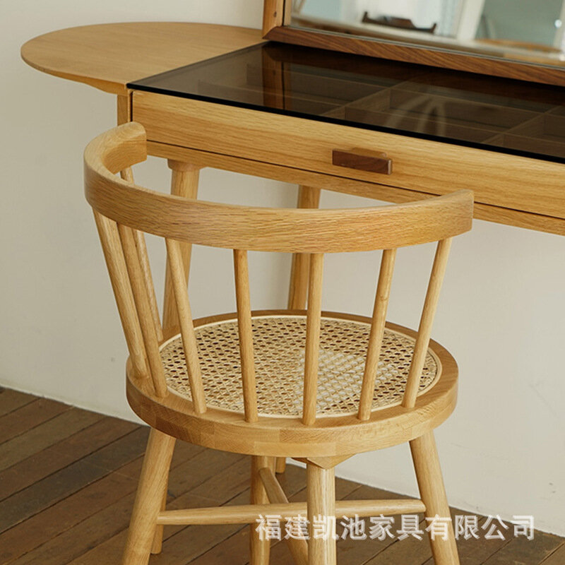 Ins-단단한 나무 식당 의자 빈티지 윈저 의자 그물 레드 백 의자, 빈티지 가구 홈 스테이 등나무 의자