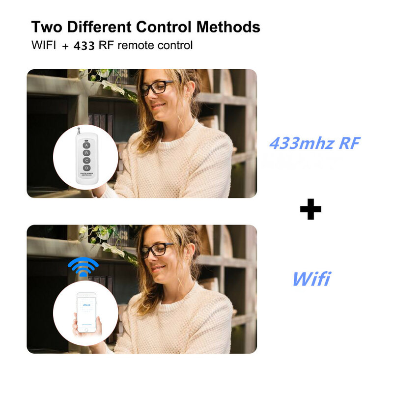 Tuya Smart 4 canali WiFi RF relè a scatto momentaneo modulo interruttore autobloccante, Controller porta Garage WiFi fai da te, Alexa Google Home