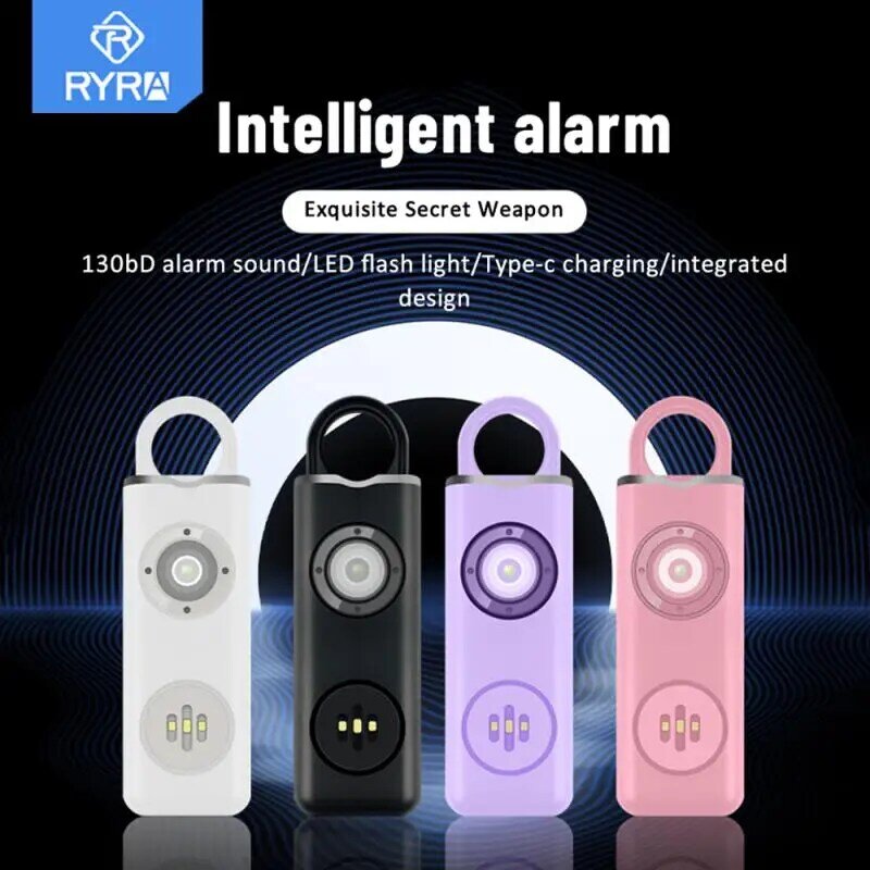 RYRA-Alarme d'autodéfense, 130db, anti-loup, SACFor, pour fille, enfant, femme, transportant un cri, alarme de l'Éducation forte, alarme d'urgence, porte-clés LED