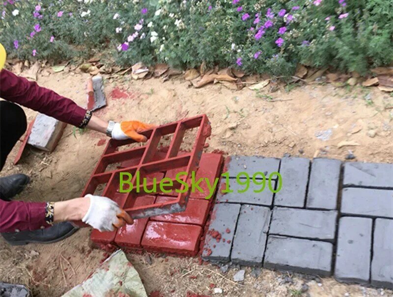 Pavement Mold Plastic DIY Path Maker Paving Concrete Mold for Garden Path Pathmate Shovel 40*40*4 cm