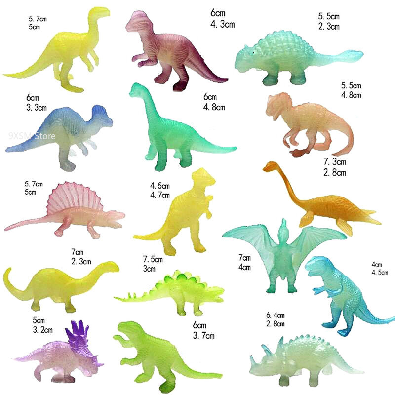 Mini dinosaurios luminosos de PVC para niños, juguetes que brillan en la oscuridad, regalos para fiestas de cumpleaños, rellenos de golosinas, 10 piezas