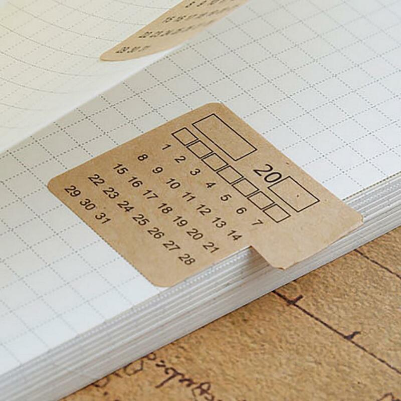 Memo Pad de papel kraft, escrito à mão, calendário, caderno, etiquetas de índice, adesivos, escritório, material escolar, 2020, 2021, 2pcs
