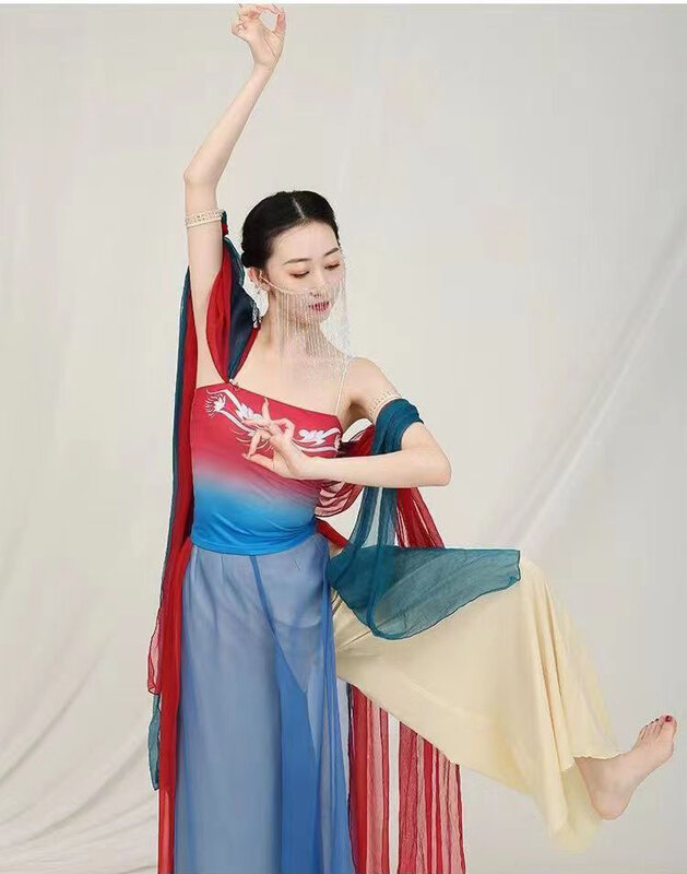 Vestido de dança clássico chinês para as mulheres traje de dança oriental dun huang hanfu desempenho roupa vestidos de dança para as mulheres