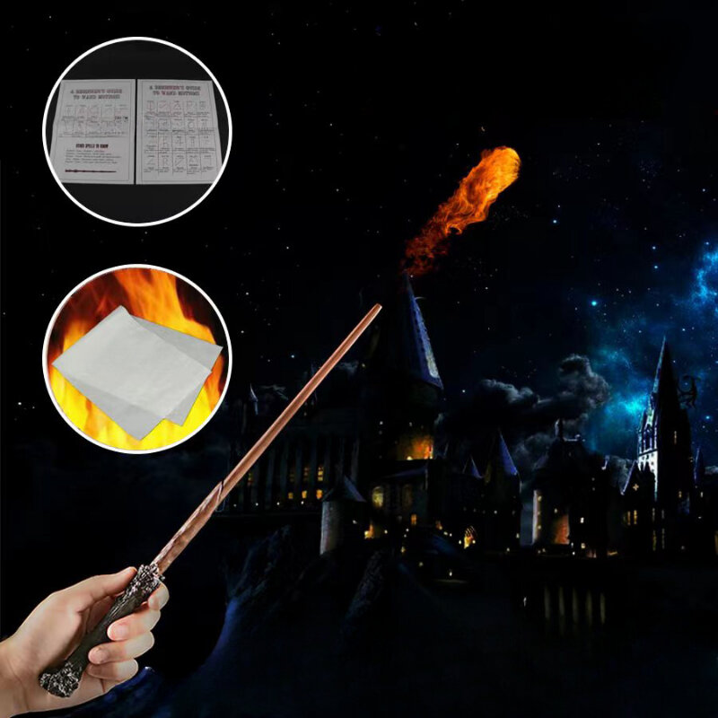 Electronic Cosplay Flasher Shoot Fire Magic wand  flame with fireball spray glowing halloween party cane