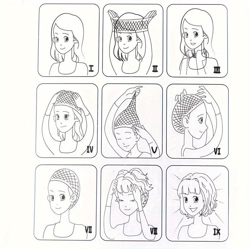 قبعات شعر مستعار شبكية قابلة للتمدد تسمح بالتهوية ، شبكة شعر دانتيل سويسري ، أغطية نايلون ، مجموعة تركيب الشعر ، إكسسوارات أدوات ، 5 ks