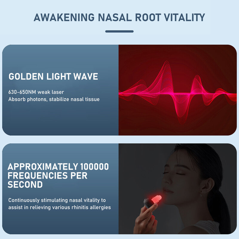Cordless Red Light Nasal Therapy Device Easy Carrying Rhinitis Relief Tool For Nose Care