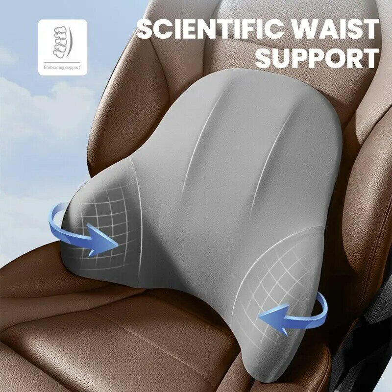 Car Memory Foam Neck Pillow Protection Lumbar Backrest Cushion Lumbar Cushion Car Headrest Cushion