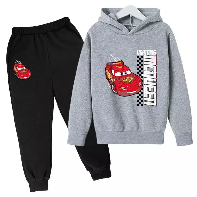 Cars Sweatshirt Boy Sweatshirt girls Lightning McQueen Sweatshirt Hoodies Pants 2Pcs Kids Tracksuits Children Clothing