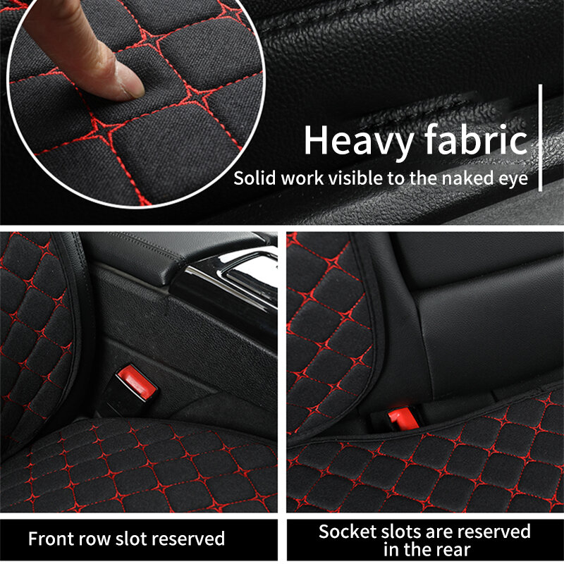 Funda protectora de lino para asiento de coche, cojín de respaldo delantero y trasero, alfombrilla de estilo Interior automático