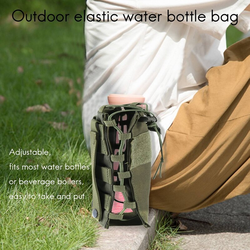 Soporte táctico para botella de agua, bolsa de nailon Molle, duradero para ciclismo, correr, deportes al aire libre