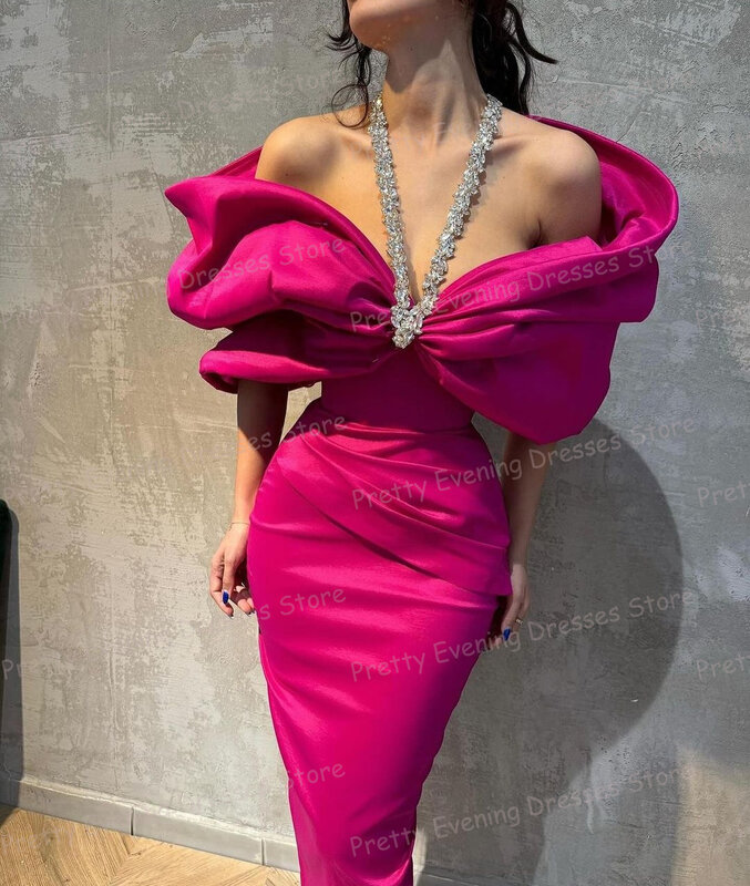 Luksusowe koraliki 2024 suknie wieczorowe damskie syrena Sexy z odkrytymi ramionami suknie na bal maturalny satynowa Fashion Party Vestido De Noche Gala