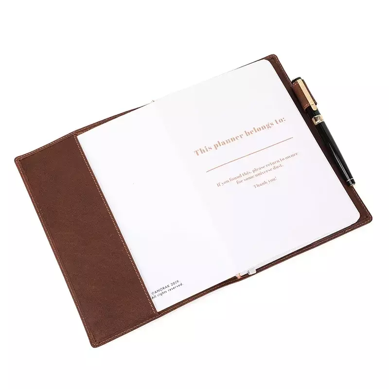 Genuine A5/B5 Leather Notebook Cover With Pen Slot Journal Notebook Cute Notebook Office Accessories School Supplies Stationery