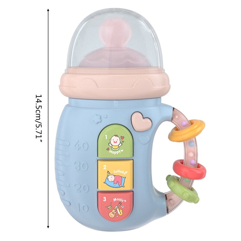 Y1UB Electronic Rattle Baby Music Instrument Teething Bottle Boy Girl Educational Phone Toy for Infant 3M+ Birthday Gift