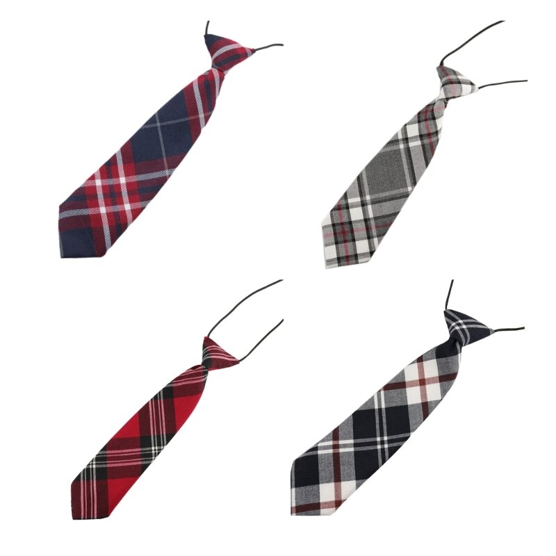 Corbata a cuadros para uniforme escolar, corbatas para graduación para niño, corbatas preatadas para niño, corbatas