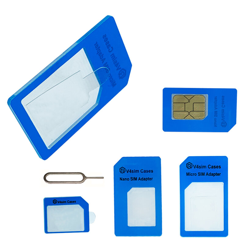 Adaptador de tarjeta Nano SIM 4 en 1, Kit convertidor a Micro/estándar para todos los dispositivos móviles