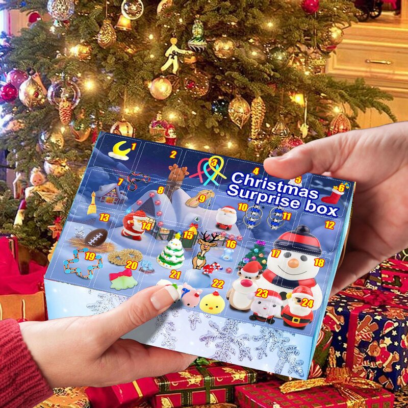 Calendario de Navidad roto a mano, caja de regalo sorpresa, juguetes creativos de broma, Juguetes Divertidos para juegos de fiesta