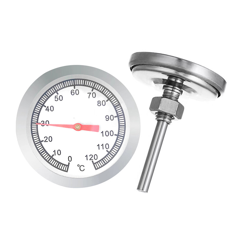 เครื่องวัดอุณหภูมิเตาอบพิซซ่า52มม. 0-120องศาเซลเซียสเตาย่างบาร์บีคิวในร่มทำจากสแตนเลส การตรวจวัดอุณหภูมิเนื้อแกะเนื้อหมูเนื้อไก่