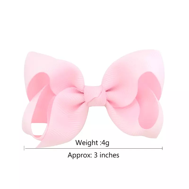 1Piece Grosgrain Ribbon Bows Hair Clip  3Inches For Kids Girls Solid Color Bowknot Classic Bubble Bow Hairpins Hair Accessories