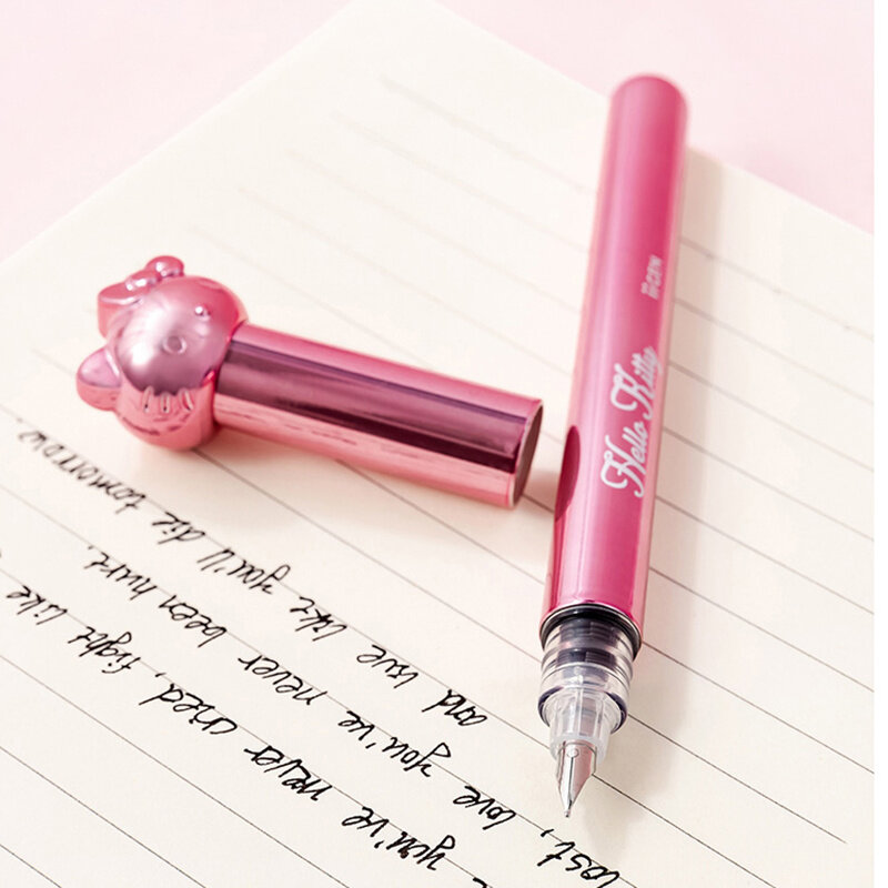 Yizheng co-marca sanrio anime, hello kitty cartoon caneta, kawaii estudante caligrafia prática 0.5mm caneta aprendizagem artigos de papelaria