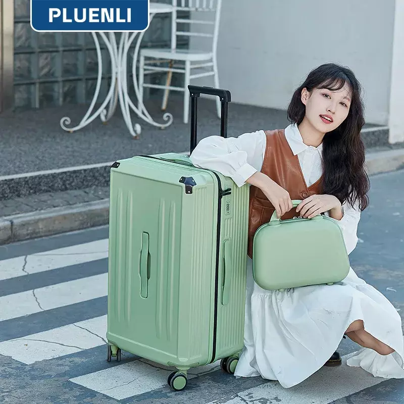 PLUENLI New Sports Version Thickened Luggage Large Capacity Trolley Case Aluminum Alloy Corner Protector Suitcase
