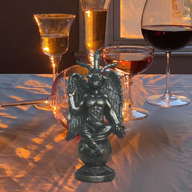 Black Satan Figurine Decoration Alchemist Satan Goat Ornament Amael Lilith Baphomet Resin Craft Religious Decoration