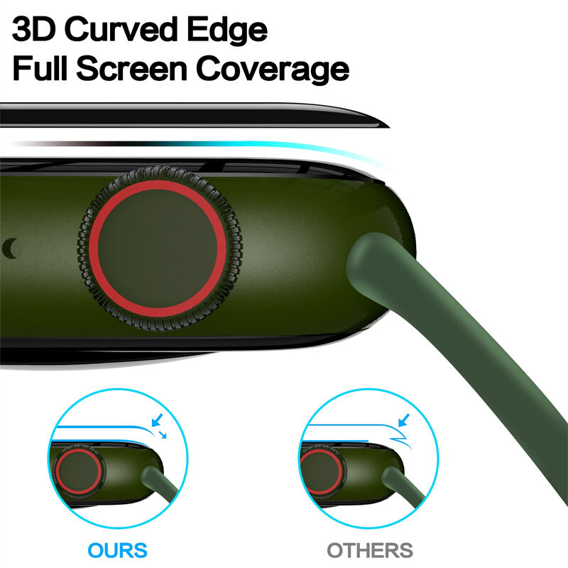 Película protectora para Apple Watch, protectores de pantalla curvados 3D para iwatch series 9, 8, 7, SE, 6, 5, Ultra 49mm, 44mm, 45mm, 40mm, 41mm, 42mm, 44 MM