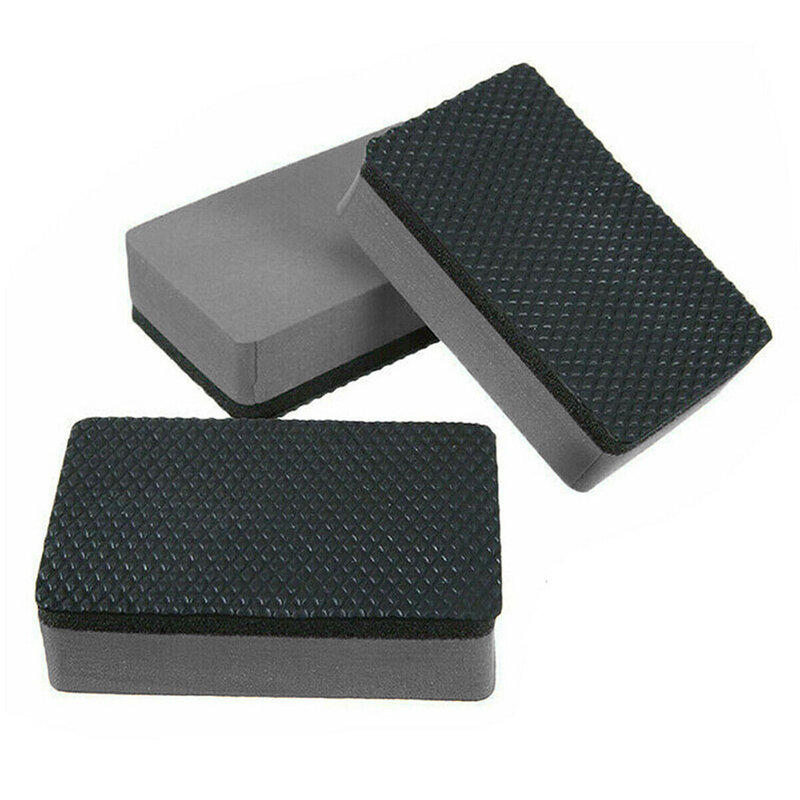 3Pc Car Clay Bar Pad Sponge Block Cleaning Eraser Wax Polish Pad Tools Black Car Sponge 9*6*2.5cm Automotive Care
