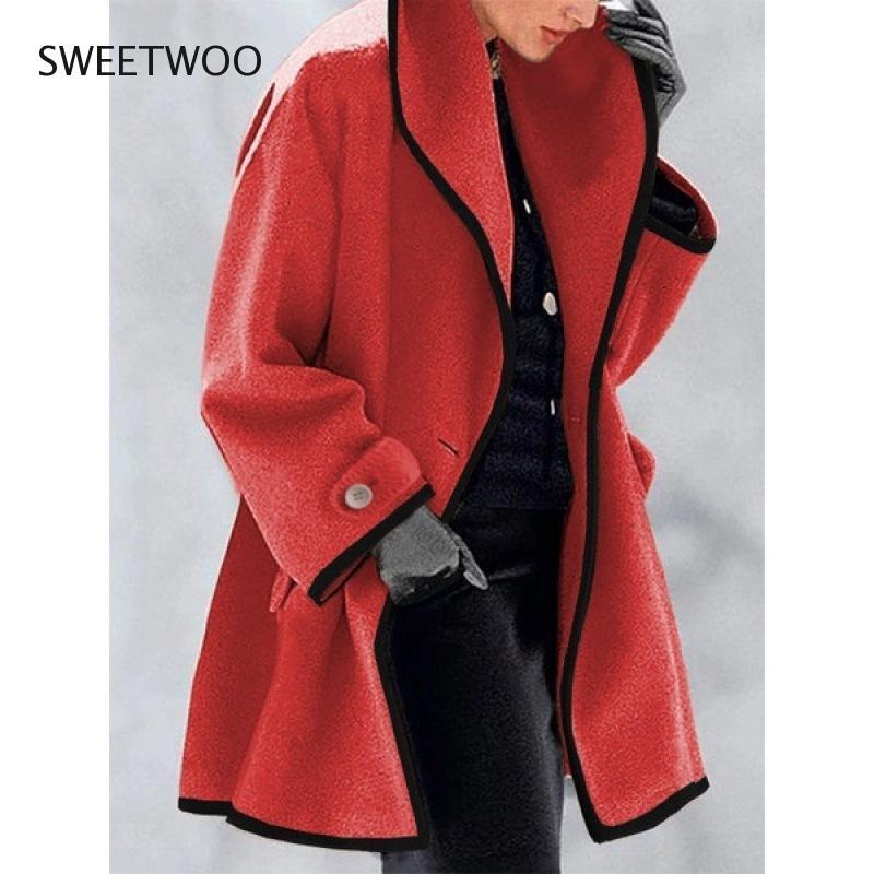 7 colori primavera autunno donna cappotto 2022 Casual Patchwork moda colletto giacca lunga ufficio signora felpa con cappuccio cappotto con cappuccio marea