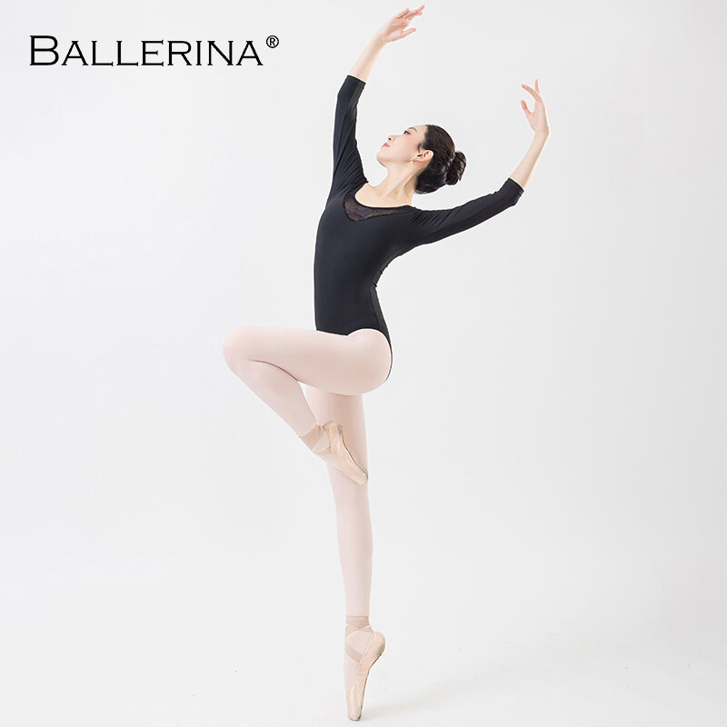 Balerina Leotard balet wanita, kostum balerina, pakaian dansa, latihan, senam, 5935