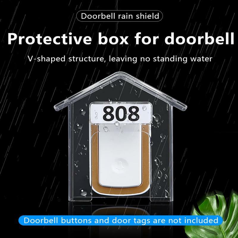 Doorbell Protector Cover House Shape Transparent Rain Cover Weather Proof Rain Shield For Door Locks Door Knobs Universal