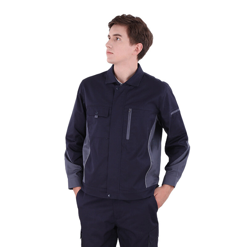 Kunden spezifisches Logo Mechaniker hemd Arbeits kleidung Jacke und Hose Arbeits kleidung setzt langärmlige anti statische esd Arbeits uniformen