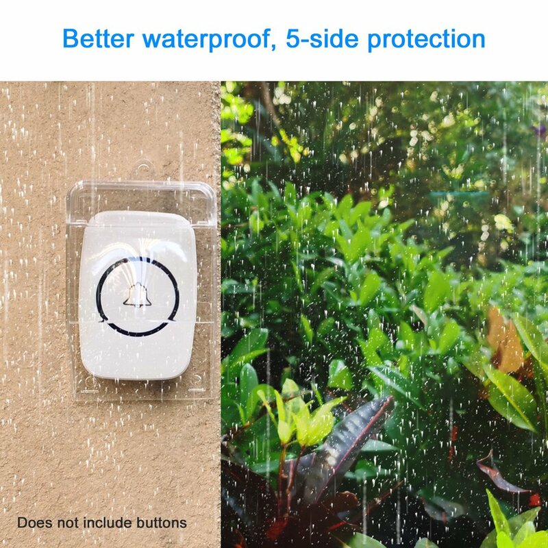 Hot Waterproof Cover for Wireless Doorbell Access Control Rain Cover Transparent Protective Box Outdoor Sun Protection Thickened