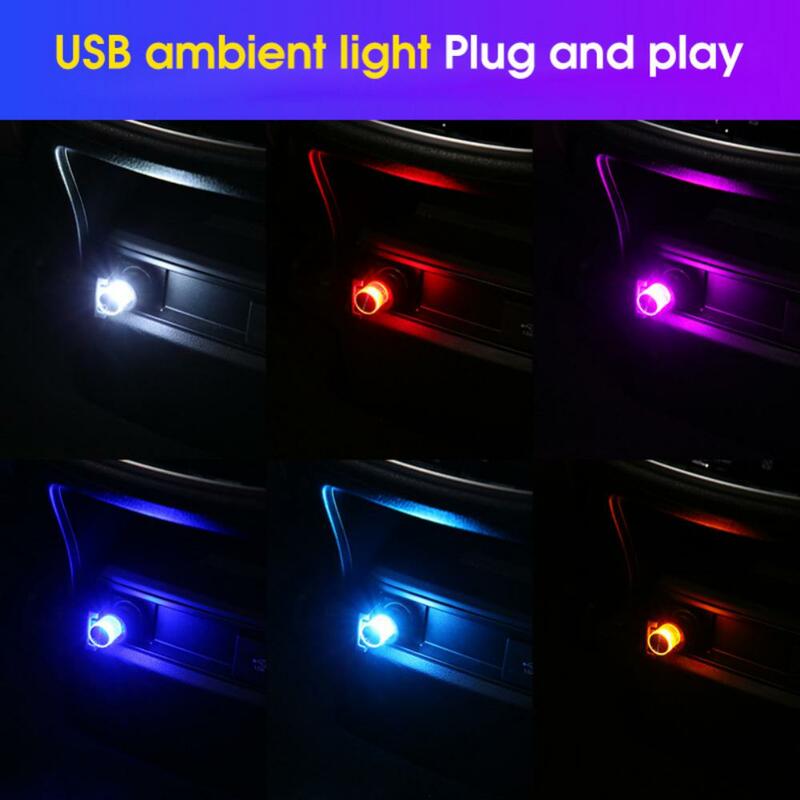 Plug Light Car RGB Mini Colorful LED Atmosphere Lamp PC Mobile Power Charging Light Auto Interior Decorative Nightlight