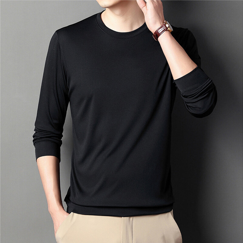 Casual Top T Shirt T Shirt Vacation Winter Autumn Daily Holiday Long Sleeve Loose O Neck Polyester Solid Color