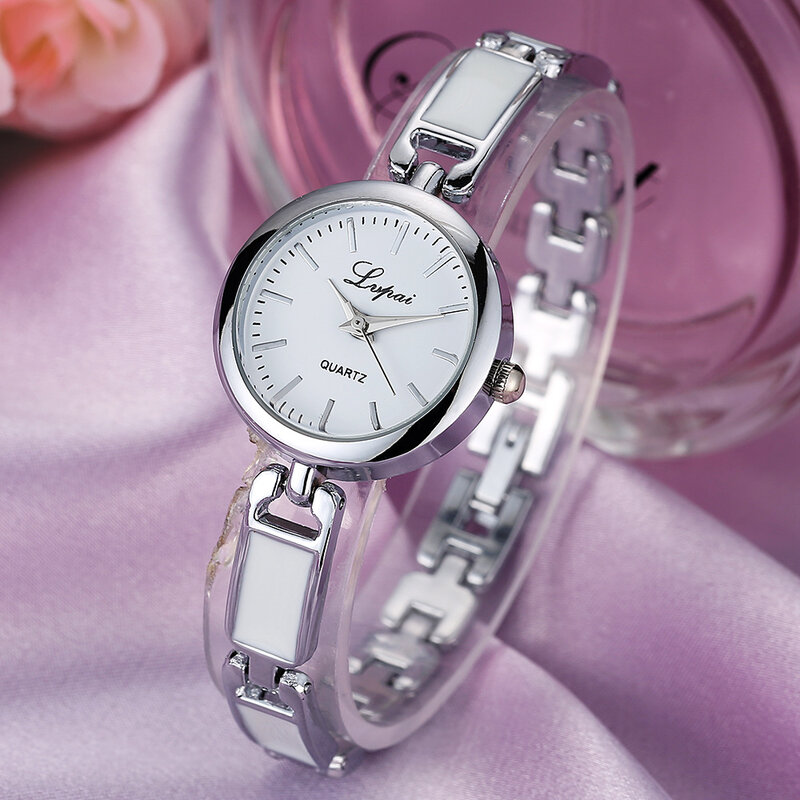Bransoletę ze stali nierdzewnej zegarek damski zegarek moda Quartz damski zegarek z paskiem luksusowe eleganckie kobiety zegarek luksusowy prezent